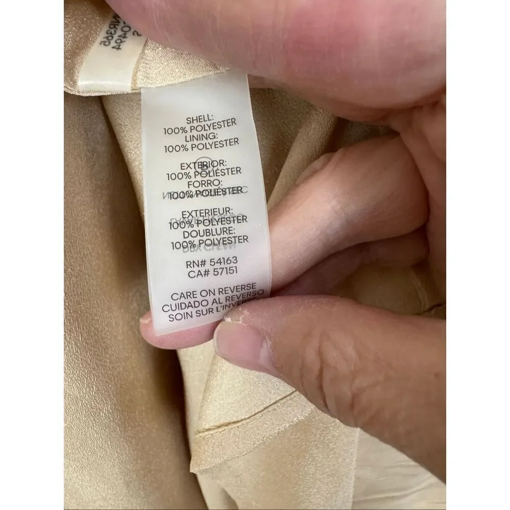Calvin Klein Gold Pleated/Crinkle Skirt - Size Small
